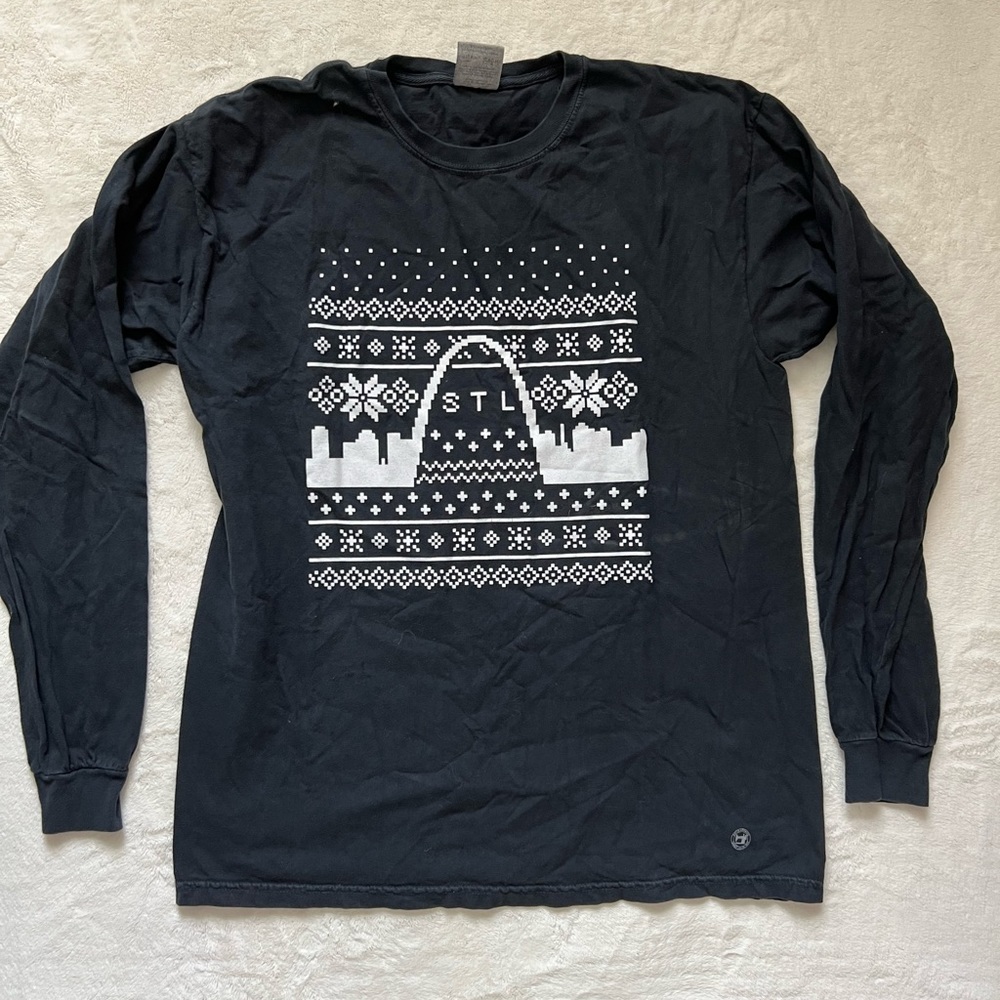 Black St. Louis long sleeve holiday shirt
